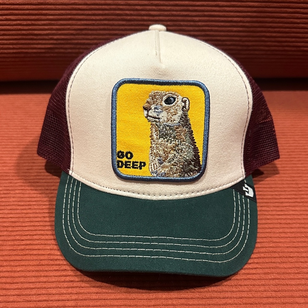 Goorin Bros Cream and Green Animal Patch Cap